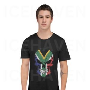 Sa012 Skull With South African Flag