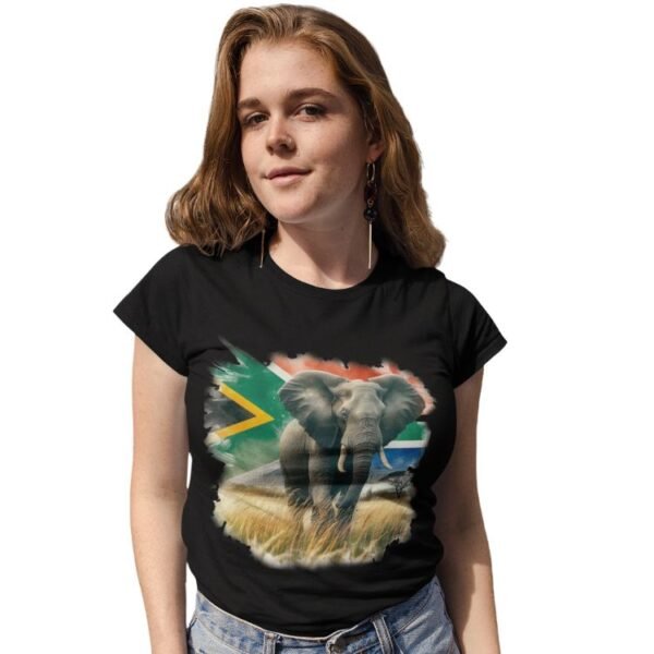 Elephant With South African Flag