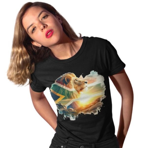 Lion With South African Flag