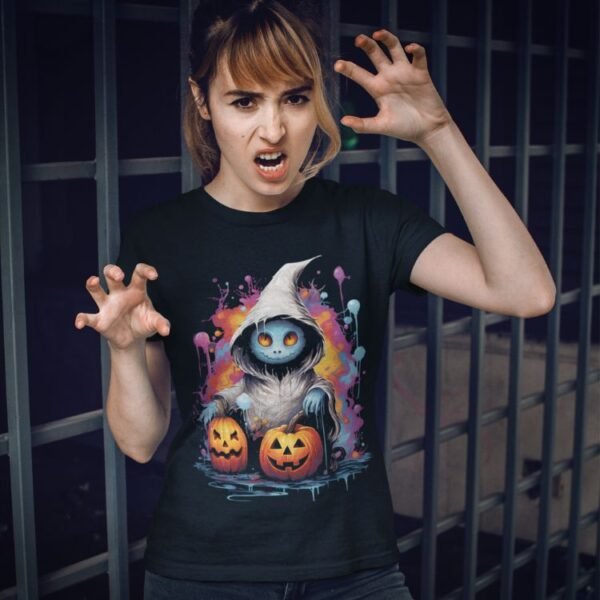 Spooky Ghosts And Pumpkins At Halloween