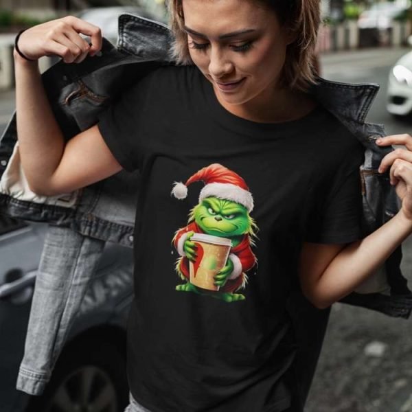 Green Xmas Guy Holding Coffee